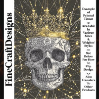 Gothic Cyberpunk Skull & Gold Crown U2 Decoupage