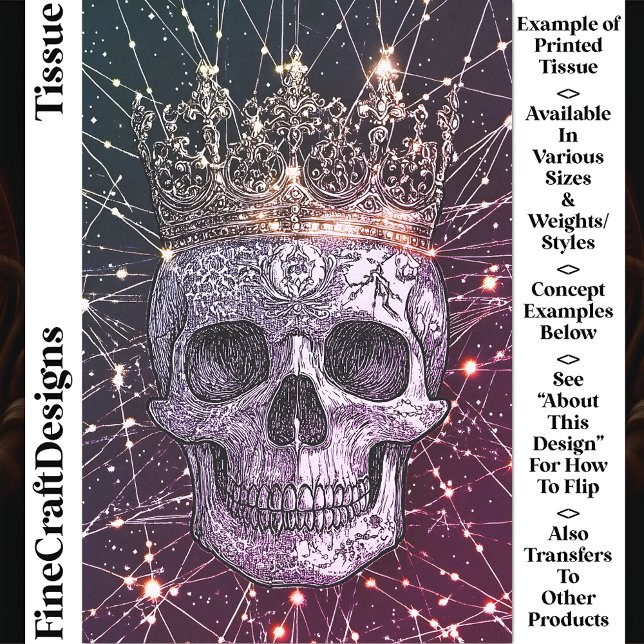 Gothic Cyberpunk Skull & Gold Crown U2M Decoupage Tissue Paper (Creator Uploaded)