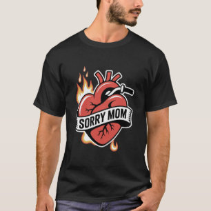 Gothic Dagger & Rose Graphic Detailed Blackwork T-Shirt