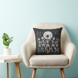 Gothic Dancing Skeleton Gift Collection Throw Pillow