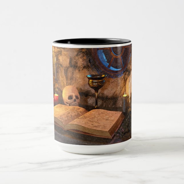Gothic Dark Academia Candlelit Study Art Mug (Center)