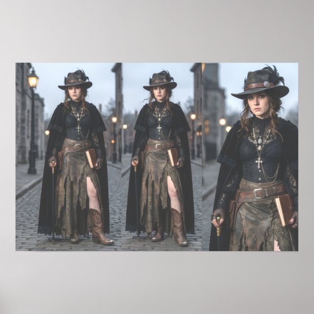 Gothic Dark Academia Witch Wall Poster (Front)
