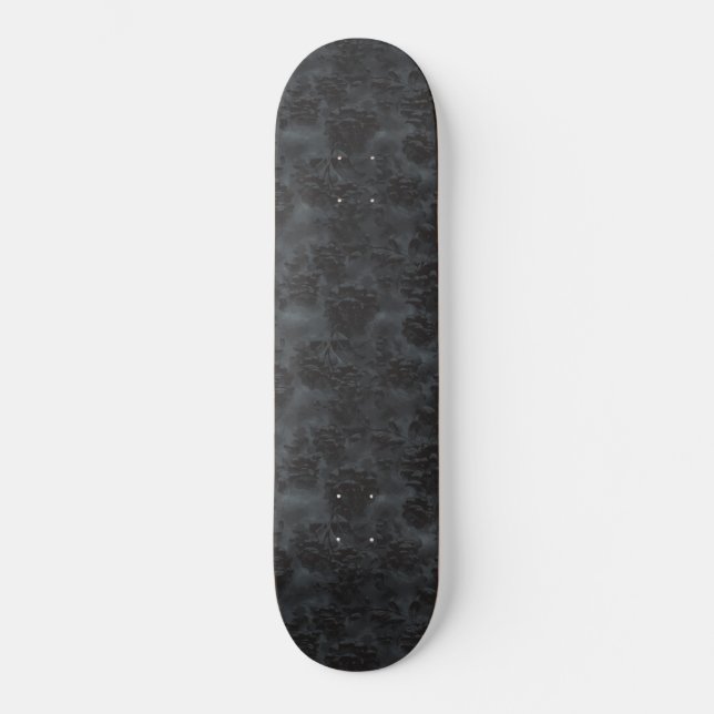 Gothic Dark Ashen Floral Bloom Skateboard (Front)
