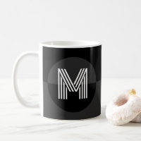 Gothic Dark Black Grey Geometric Modern Monogram