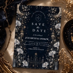 Gothic Dark Celestial Wedding Save The Date