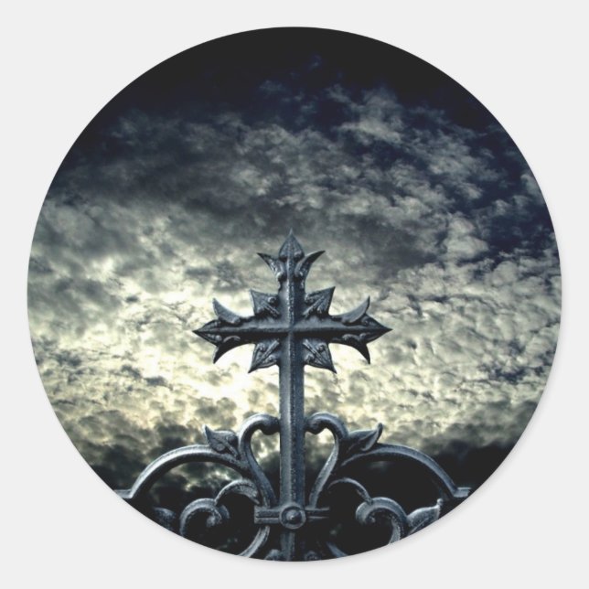 Gothic dark cemetery cross stickers (Front)