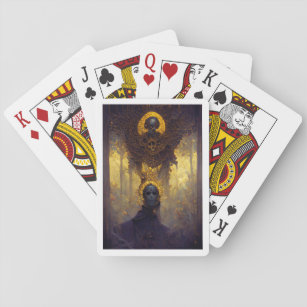 Gothic Dark Creepy Detailed Gold And Purple Death Playing Cards