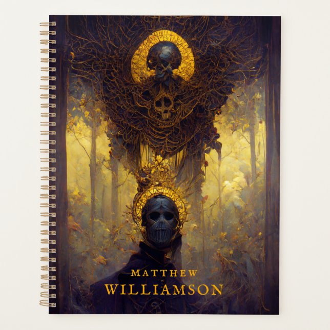 Gothic Dark Fantasy Death With Your Name Planner (Front)