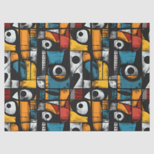 Gothic Dark Feeling Black, Red and Yellow Abstract Tissue Paper