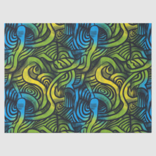 Gothic Dark Feeling Blue Green Yellow Tissue Paper