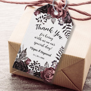 Gothic Dark Florals Vintage Wedding Favour Gift Ta Tags