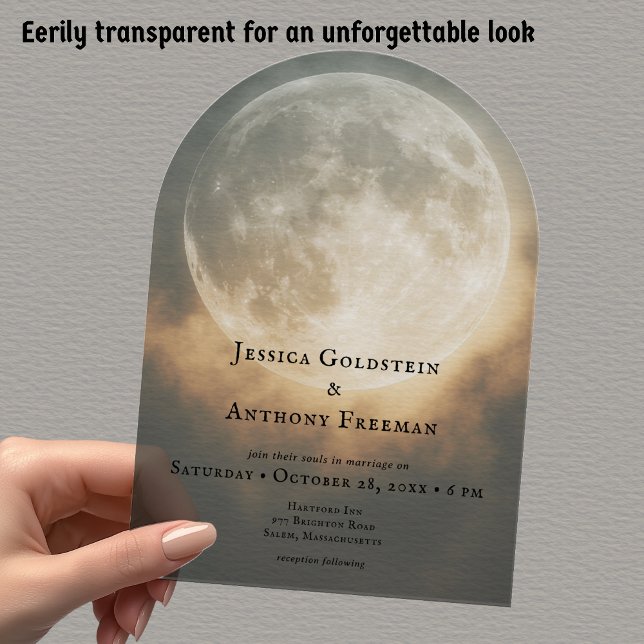 Gothic Dark Full Moon Arch Wedding Transparent Acrylic Invitations (Creator Uploaded)