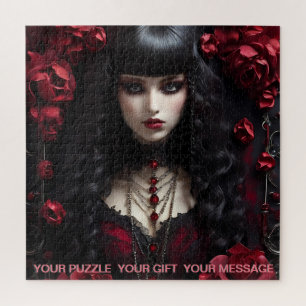 Gothic Dark Graveyard Girl Jigsaw Puzzle