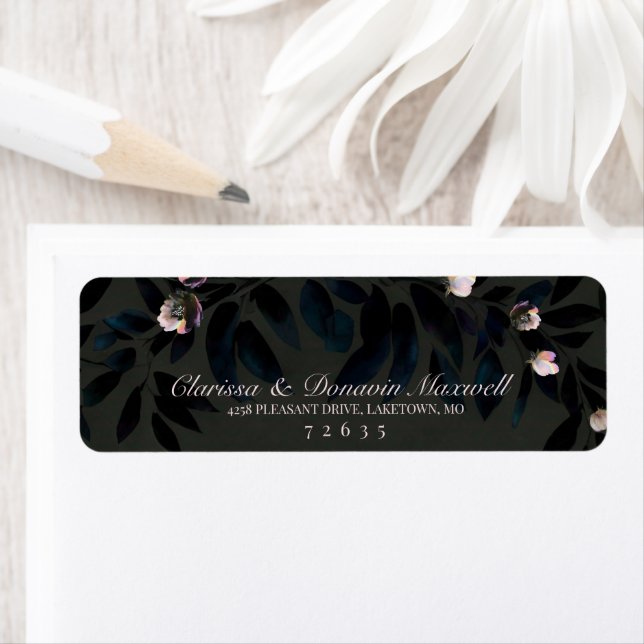 Gothic Dark Grey Boho Handfasting Return Address (Insitu)