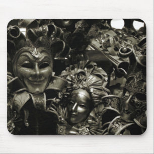 Gothic Dark Masquerade Masks Black and White Mouse Pad