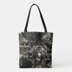 Gothic Dark Masquerade Masks Black and White Tote Bag