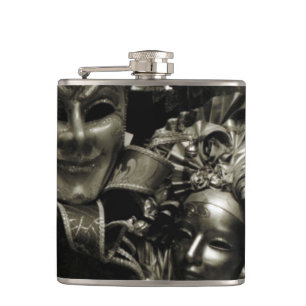 Gothic Dark Masquerade Masks Black Hip Flask