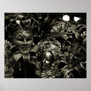 Gothic Dark Masquerade Masks Black Poster