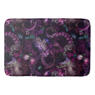 Gothic Dark Pink Tentacle With Flowers Bath Mat