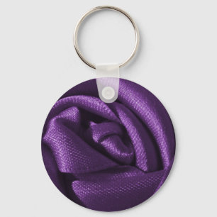 Gothic Dark Purple Rose Keychain