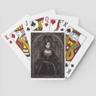 Gothic Dark Queen Vampire Royalty Fantasy Portrait Playing Cards