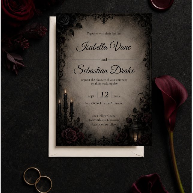 Gothic Dark Romance Wedding Invitation (Creator Uploaded)