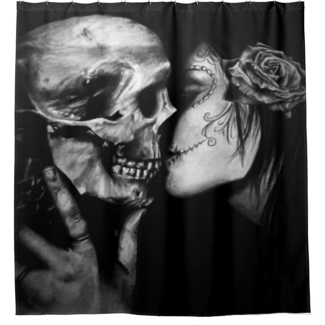 Gothic Day of the Dead Black and White Skull Woman (Front)