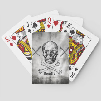 Gothic Deadly Skull and Crossed Bones Playing Card