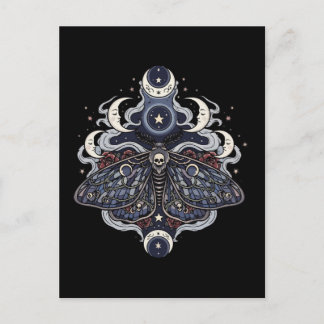 Gothic Death Moth and Moon Phases Postcard