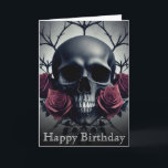 Gothic Death Skull and Roses Floral Sigil Thank You Card<br><div class="desc">A dark and gothic painting of a human skull surrounded by pale gothic roses and petals,  featuring a creepy desaturated gothic atmosphere and otherworldly atmosphere,  this jigsaw puzzle is perfect for lovers of dark gothic skulls and dark romantic gothic flowers and roses.</div>