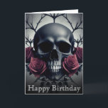 Gothic Death Skull and Roses Floral Sigil Thank You Card<br><div class="desc">A dark and gothic painting of a human skull surrounded by pale gothic roses and petals, featuring a creepy desaturated gothic atmosphere and otherworldly atmosphere, this jigsaw puzzle is perfect for lovers of dark gothic skulls and dark romantic gothic flowers and roses.</div>