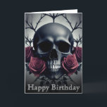 Gothic Death Skull and Roses Floral Sigil Thank You Card<br><div class="desc">A dark and gothic painting of a human skull surrounded by pale gothic roses and petals,  featuring a creepy desaturated gothic atmosphere and otherworldly atmosphere,  this jigsaw puzzle is perfect for lovers of dark gothic skulls and dark romantic gothic flowers and roses.</div>