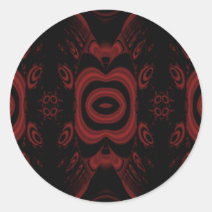 Gothic Deep Red and Black Floral design. Classic Round Sticker