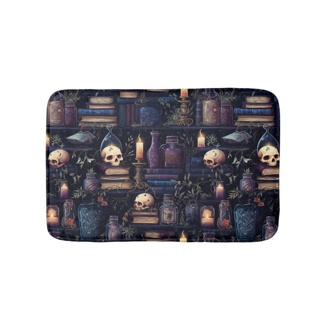 Gothic Design Pattern in blue and purple Bath Mat (Front)