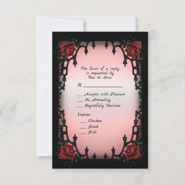 Gothic Design RSVP with Entree Choice (Front)