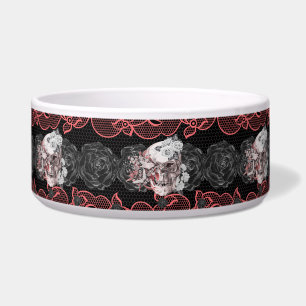 Gothic design with skulls,lace and black roses