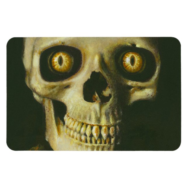 Gothic Devil Skull flexible Fridge Magnet (Horizontal)