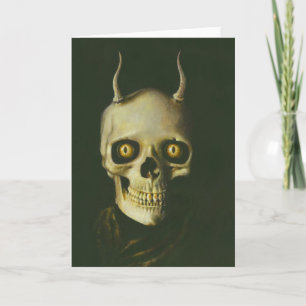 Gothic Devil Skull Greetings Card