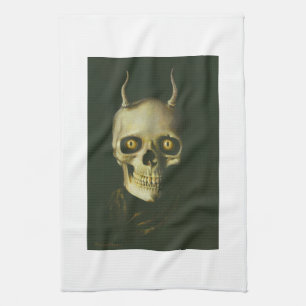 Gothic Devil Skull Kitchen Towel
