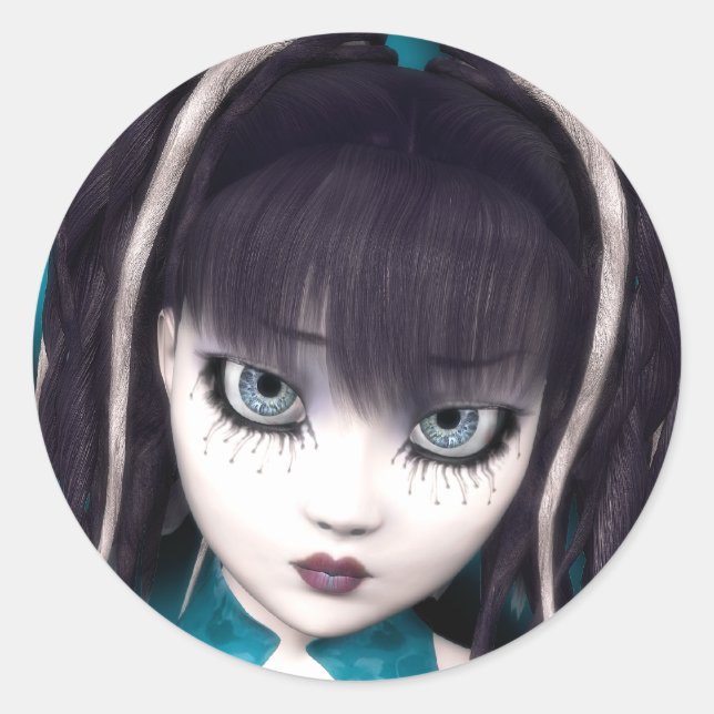 Gothic Doll Grunge Sticker (Front)