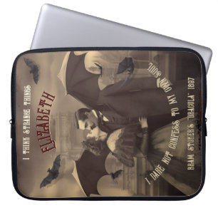 Gothic Dracula and Victorian Beauty Personalized Laptop Sleeve