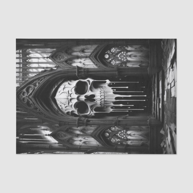 Gothic Dripping 3D Skull Decoupage Paper (Front)
