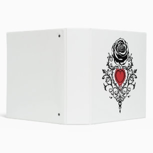 Gothic Dripping Red Heart Rose Dark Romance Binder