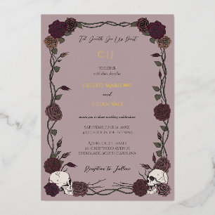 Gothic Dusty Mauve Til Death Wedding Foil