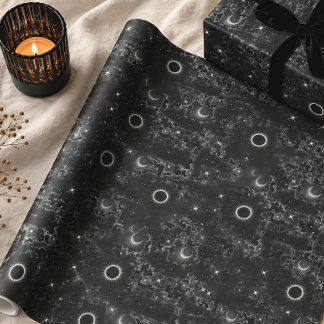 Gothic Eclipse Moon Dark Celestial Wrapping Paper