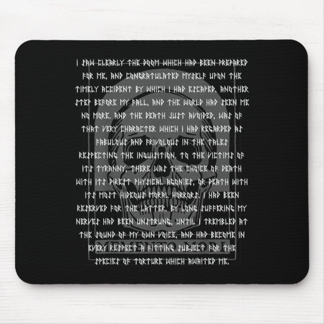 Gothic Edgar Allan E Memento Mori Skull Halloween  Mouse Pad (Front)