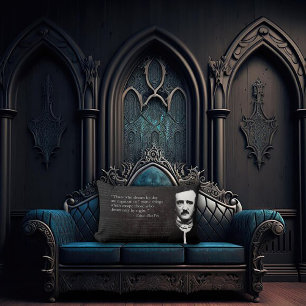 Gothic Edgar Allan Poe Lumbar Pillow