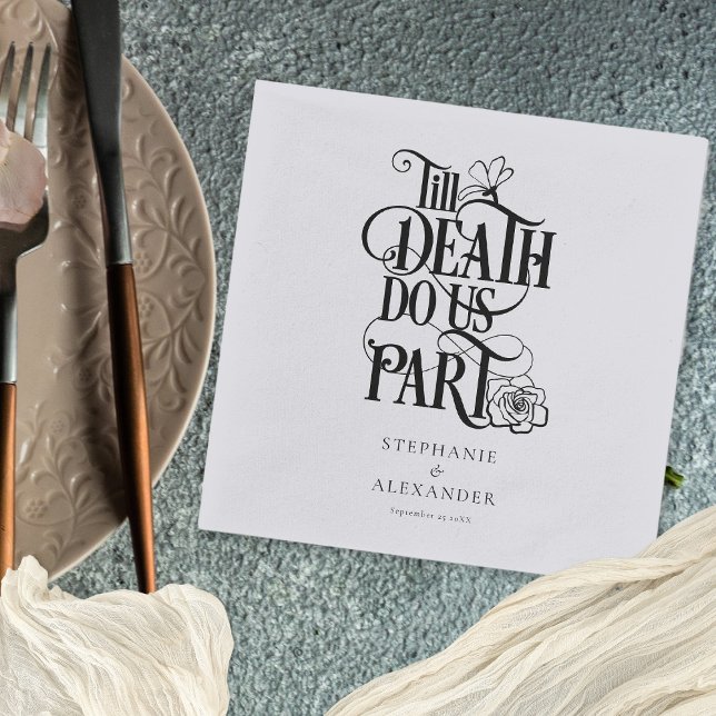 Gothic Eerie Till Death Do Us Part Wedding Napkin (Creator Uploaded)