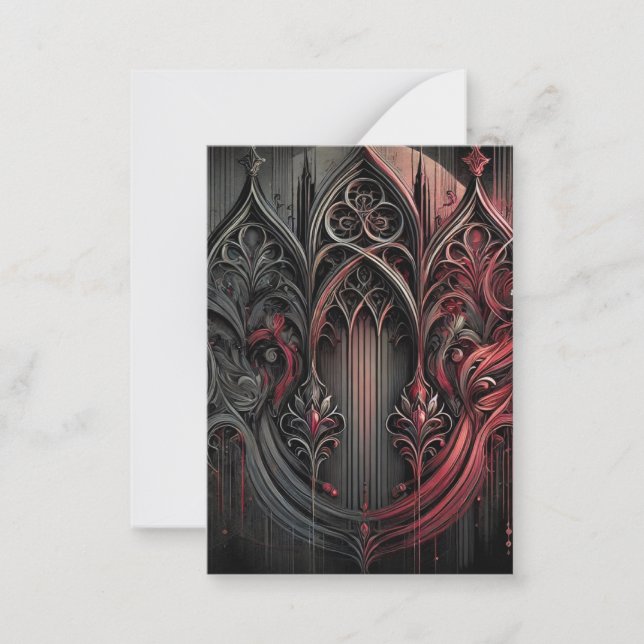 Gothic Elegance Flat Note Card (Front)