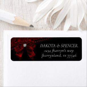 Gothic Elegance Ruby Red Bow Dark Moody Address